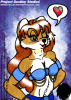 An alluring ringtail belly dancer who is giving you a friendly wink!