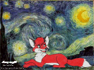Foxy on Vincent Van Gogh's Starry Night