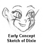 An early concept sketch of Dixie