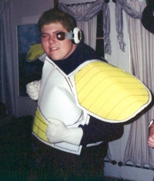 Me dressed up as a character from the anime cartoon Dragonball Z for Halloween